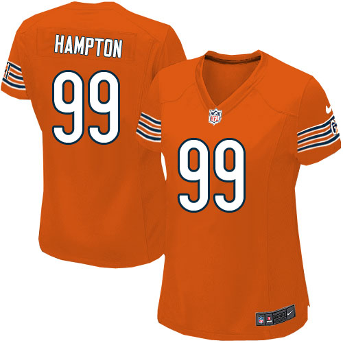 Women's Elite Dan Hampton Nike Jersey Orange Alternate - #99 NFL Chicago Bears